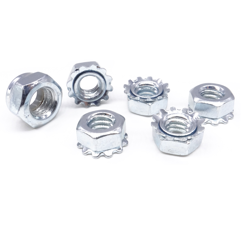 hex nut with tooth washer